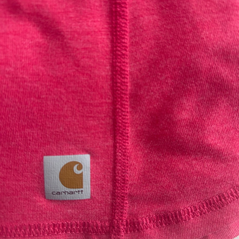 Carhartt Women's Force Long-Sleeve half Zip-Up Shirt size M Red Pink Heather - Picture 5 of 7